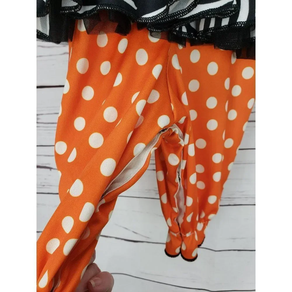 Laura Dare Orange Blue Dots Animal‎ Print Girls 6 Months Boutique One Piece